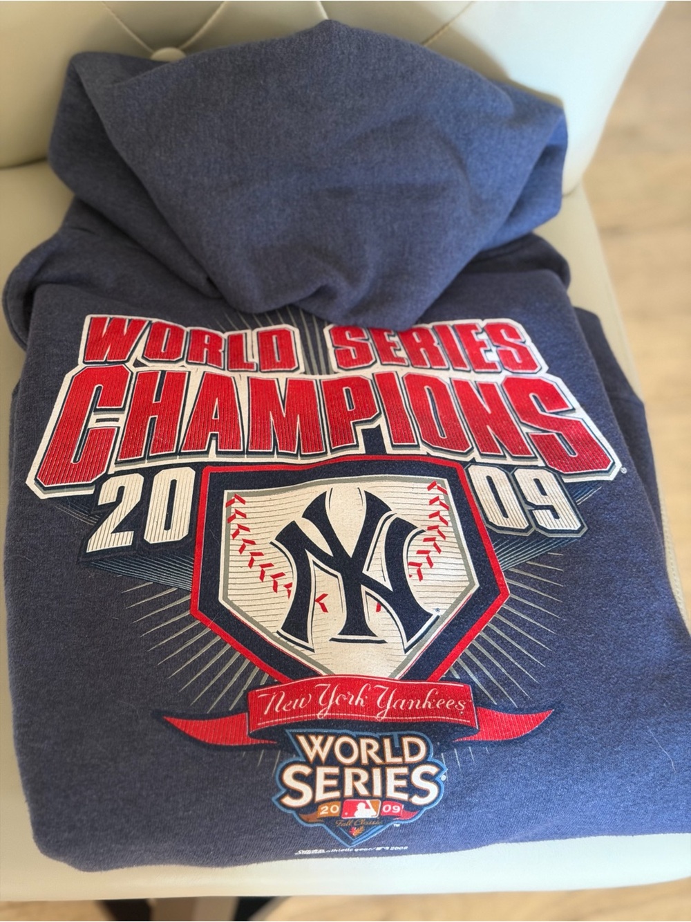 Vintage New York Yankees 2009 World Series Champions Navy Hoodie